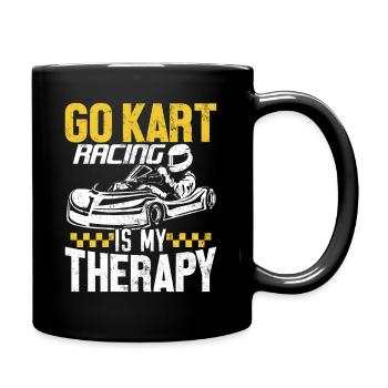 Go Kart est ma thérapie drôle de petites voitures de sport - Mug uni - noir - Droite