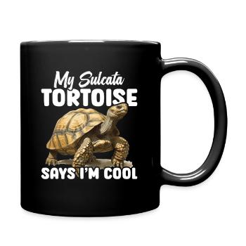 Meine Sulcata Tortoise Sagt, Ich Bin Cool - Tasse einfarbig - Schwarz - Rechts