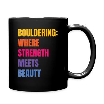 Bouldern Stärke Trifft Auf Schönheit Boulder - Tasse einfarbig - Schwarz - Rechts
