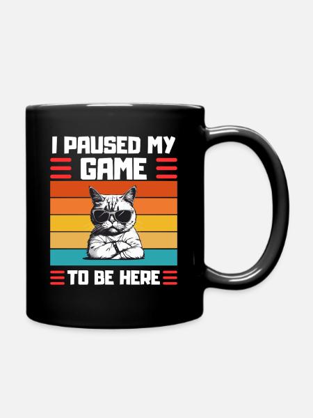 Zocker Katze Spruch Gaming Cat - Tasse einfarbig - Schwarz