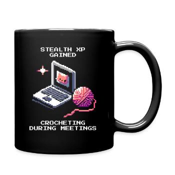 Rencontre : Crochet camouflé | Fil Stitches Fait à la main - Mug uni - noir - Droite