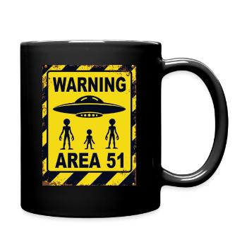 Area 51 UFO-Warnung – Betreten auf eigene Gefahr - Tasse einfarbig - Schwarz - Rechts