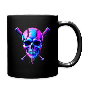 Baseball Skull Batte de Baseball - Mug uni - noir - Droite