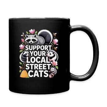 Support Local Street Cats Bee Style - Full Colour Mug - black - Right