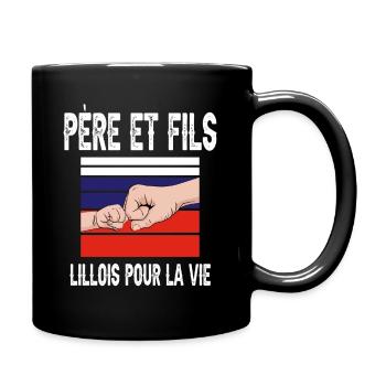 père et fils papa lille lillois fête des pères - Mug uni - noir - Droite