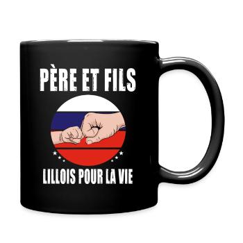 père et fils papa lillois lille fête des pères - Mug uni - noir - Droite