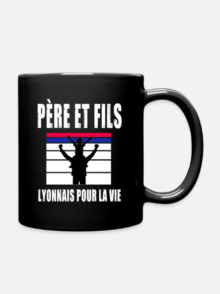 père et fils papa lyonnais lyon fête des pères - Mug uni - noir