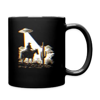 Space Cowboy - UFO - Retro Grafik - Aberration - Tasse einfarbig - Schwarz - Rechts