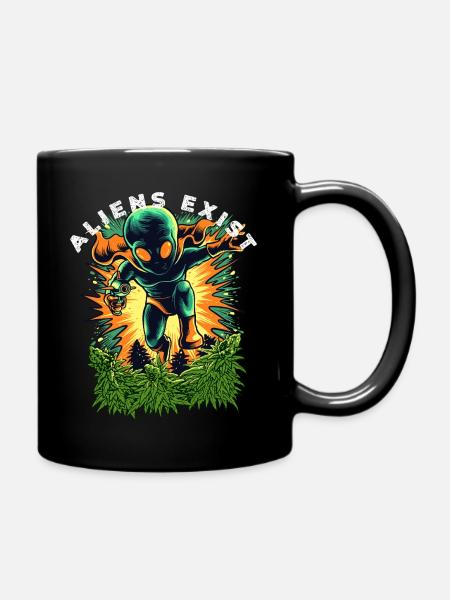Aliens Exist Cosmic Glow - Tasse einfarbig - Schwarz