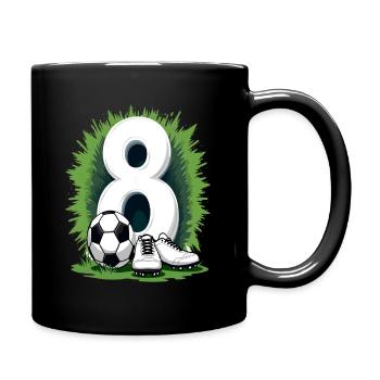 Fußball Geburtstag 8 Jahre Jungen Geschenk - Tasse einfarbig - Schwarz - Rechts
