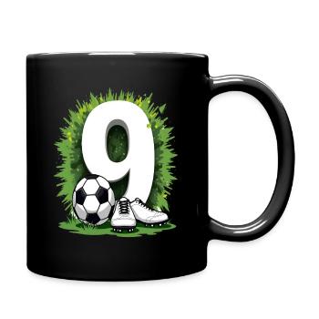 Fußball Geburtstag 9 Jahre Jungen Geschenk - Tasse einfarbig - Schwarz - Rechts