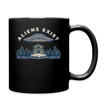 Alien UFO Abduction Cabin - Full Colour Mug - black - Right