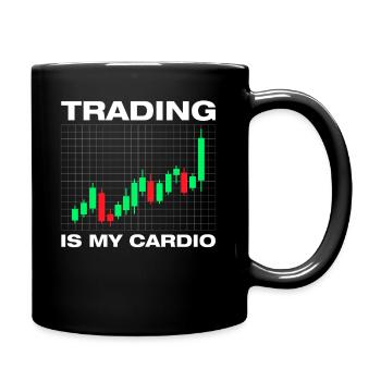 Trading is my cardio Stock Market Stock Market Trader - Full Colour Mug - black - Right