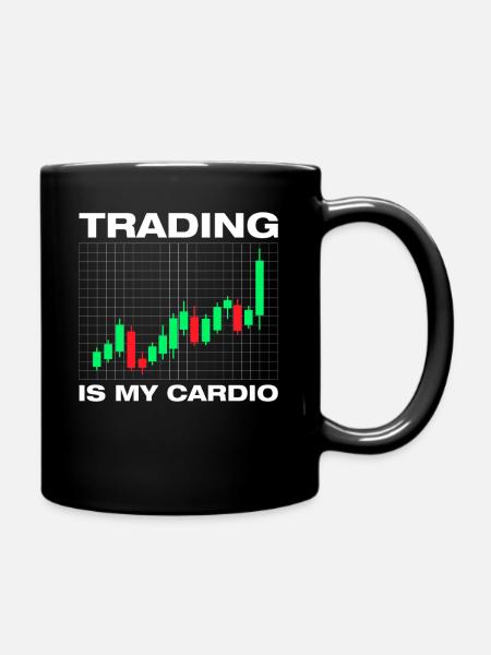 Trading is my cardio Aktienmarkt Börse Trader - Tasse einfarbig - Schwarz