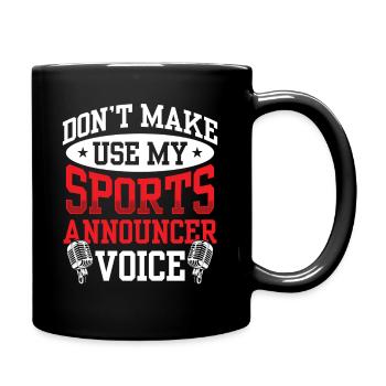 Funny Sports Ansager - Tasse einfarbig - Schwarz - Rechts