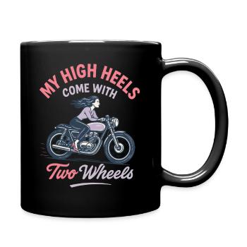 Mes talons hauts sont livrés avec deux roues vintage - Mug uni - noir - Droite