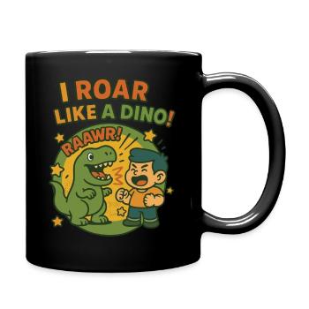 I'm roaring like a dino T-rex nursery - Full Colour Mug - black - Right