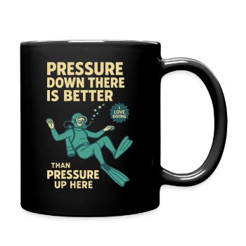 La pression vers le bas est meilleure conception du plongeur - Mug uni - noir - Droite