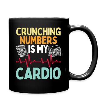 Das Knacken von Zahlen ist mein Cardio - Tasse einfarbig - Schwarz - Rechts