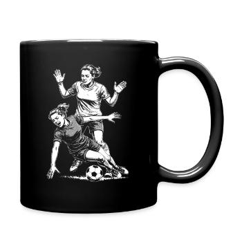 Physical effort! Women's soccer shirt with ball. - Full Colour Mug - black - Right