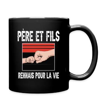 père et fils papa rennais rennes supporter - Mug uni - noir - Droite