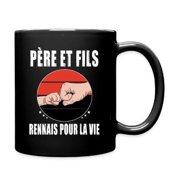 père et fils papa rennes rennais fête des pères - Mug uni - noir - Droite