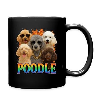 Pudel - Tasse einfarbig - Schwarz - Rechts