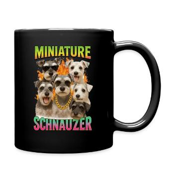 Schnauzer - Tasse einfarbig - Schwarz - Rechts