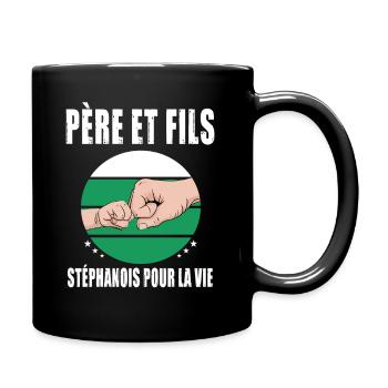 père et fils papa saint étienne stéphanois - Mug uni - noir - Droite