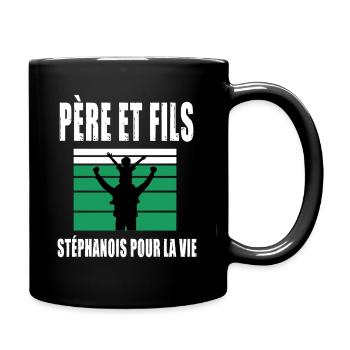 père et fils papa stéphanois saint étienne - Mug uni - noir - Droite