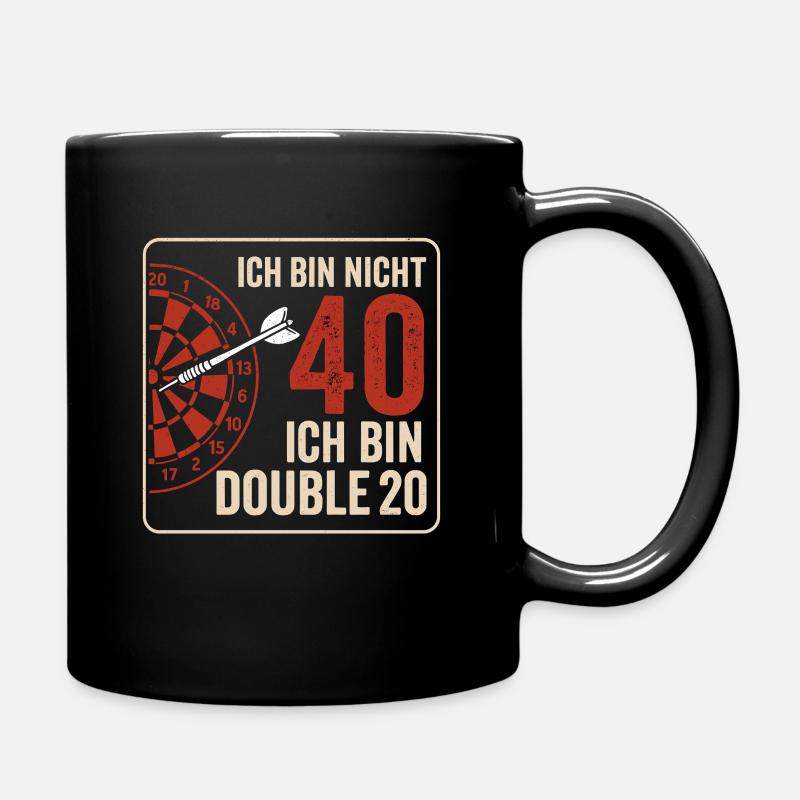 Ich bin nicht 40 – ich bin Double 20 - Tasse einfarbig - Schwarz