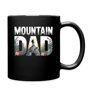 Dad loves mountains and hiking - Full Colour Mug - black - Right