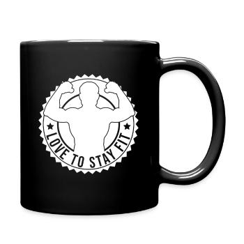 Powerlifting Bodybuilder Love To Stay Fit Gym - Full Colour Mug - black - Right