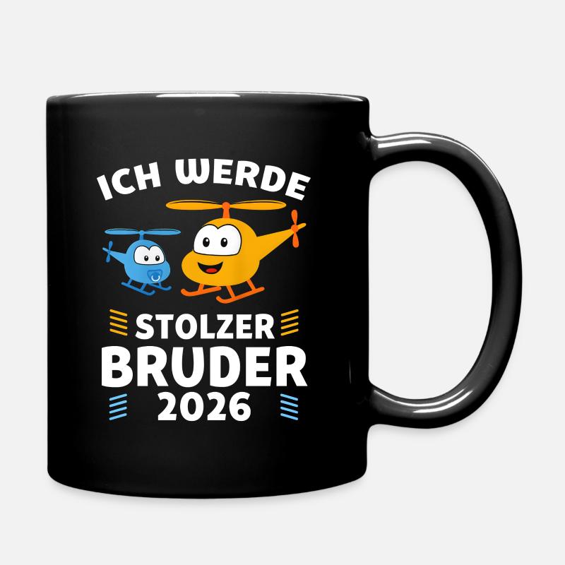 Ich werde stolzer Bruder 2026 Heli - Tasse einfarbig - Schwarz