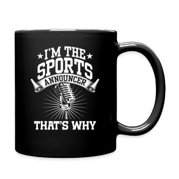 Funny Sports Ansager - Tasse einfarbig - Schwarz - Rechts
