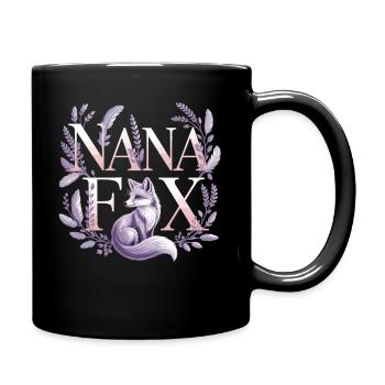 Stilvoller Fuchs für Oma - Tasse einfarbig - Schwarz - Rechts