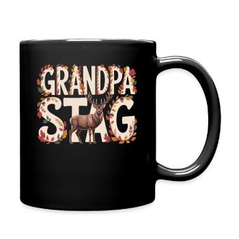 Stolzer Hirsch – Geschenk für Großvater - Tasse einfarbig - Schwarz - Rechts
