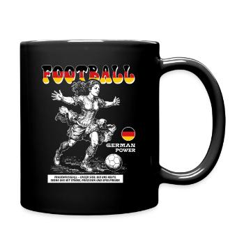 GER Fußballerin Shirt: Einsatz im Strafraum - Tasse einfarbig - Schwarz - Rechts