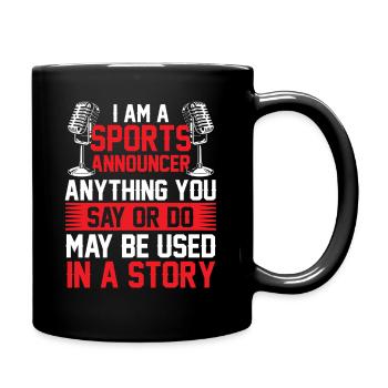 Funny Sports Ansager - Tasse einfarbig - Schwarz - Rechts
