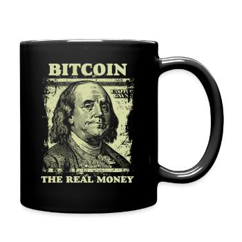 Bitcoin BTC Crypto Money Benjamin Franklin Dollar - Full Colour Mug - black - Right