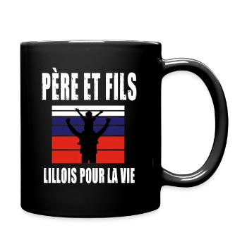 père et fils papa supporter lillois lille - Mug uni - noir - Droite