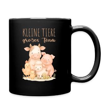 Kleine Tiere Zusammen stark Bauernhof Design - Tasse einfarbig - Schwarz - Rechts