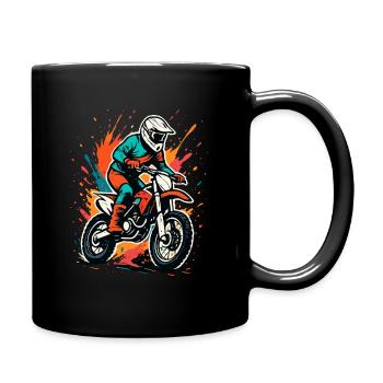 Motocross Splash – action on two wheels - Full Colour Mug - black - Right