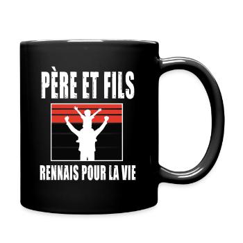père et fils papa supporter rennais rennes - Mug uni - noir - Droite