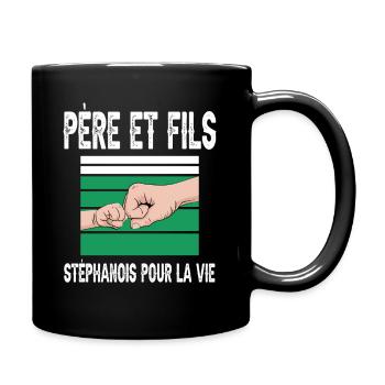 père et fils supporter stéphanois saint étienne - Mug uni - noir - Droite