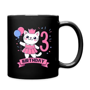 3rd Birthday Girl Princess Cat 3 - Tasse einfarbig - Schwarz - Rechts