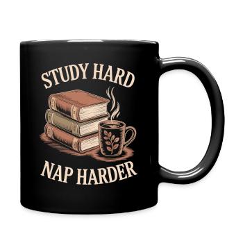 Café, Étude, Chemise de nuit - Mug uni - noir - Droite