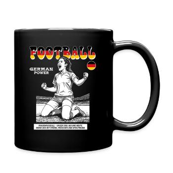 Deutscher Frauenfußball Shirt: Technik mit Herz - Tasse einfarbig - Schwarz - Rechts