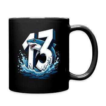Hai Kinder Geburtstag Nummer 13 - Tasse einfarbig - Schwarz - Rechts