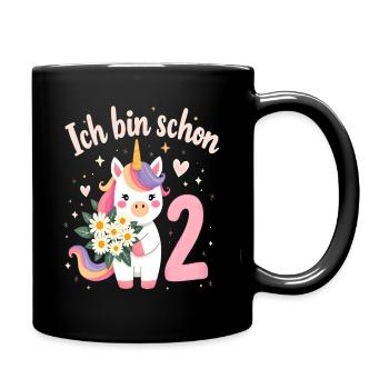 Licorne mignonne 2e anniversaire pour les filles - Mug uni - noir - Droite